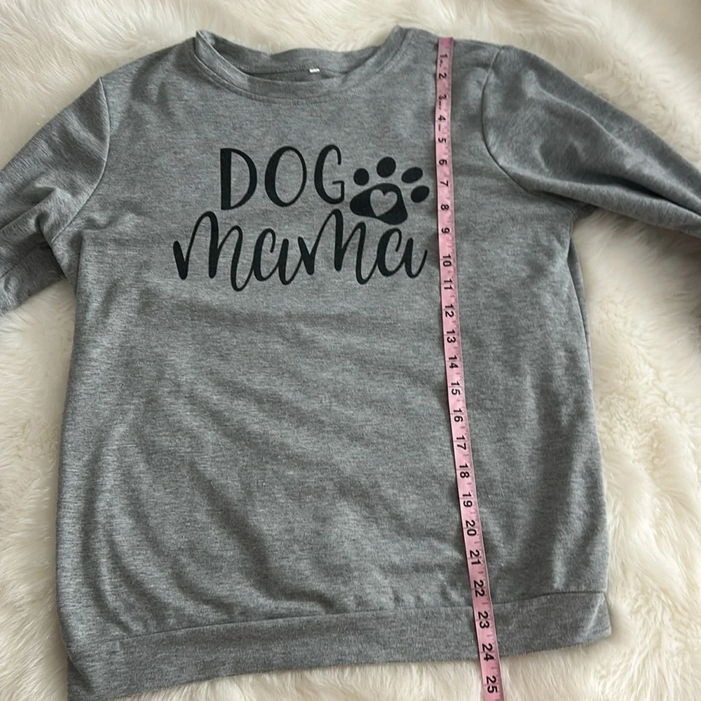 Dog Mom Sweatshirt Women Dog Mama Cute Dog Paw graphic Dog Lover Pullover - Picture 8 of 9